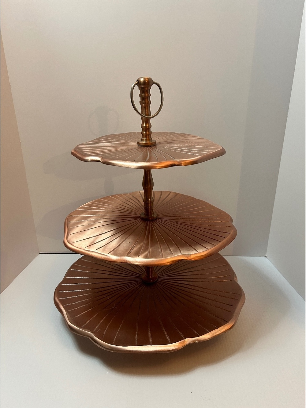 3 Tier Server “Lily Pad” Design with Rose Gold Finish